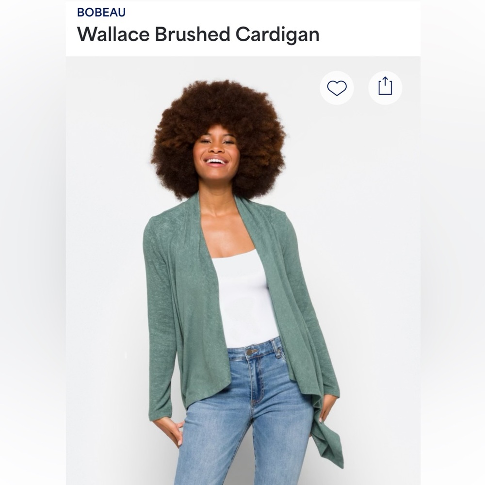 Bobeau Women's Green Cardigan